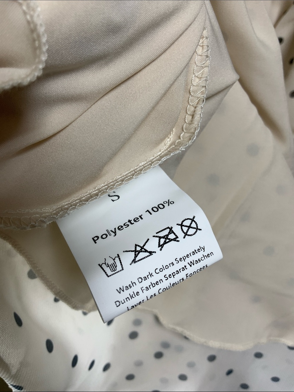 Girls' Cream Polka Dot Tiered Dress with Belt - Picture 5 of 16